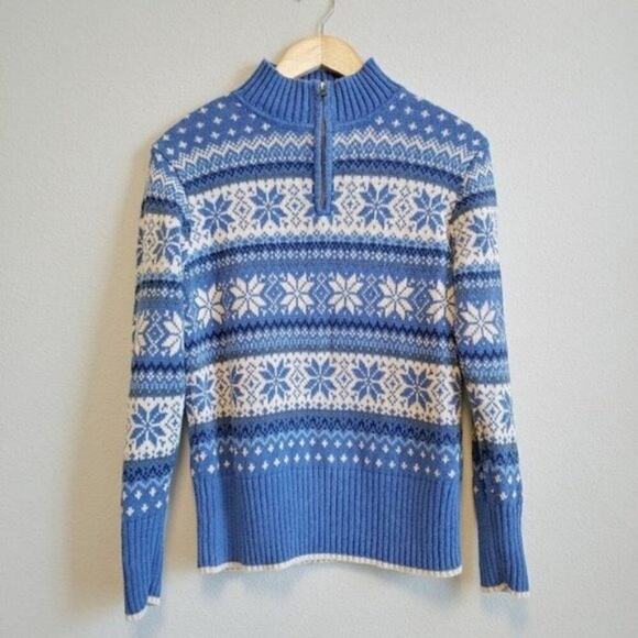 Nomadic Traders Women's Cotton Blend Ribbed Half Zip Knit Sweater Sz M - Picture 1 of 7